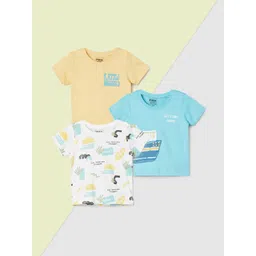 max Boys 3 Printed V-Neck Applique T-shirt-picture-30