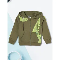 max Boys Cotton Printed Hooded Front-Open Sweatshirt-picture-39