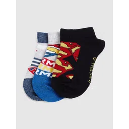 max Boys Pack Of 3 Patterned Ankle-Length Cotton Socks-picture-22