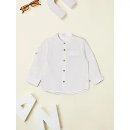 max Boys Solid Band Collar Cotton Casual Shirt-picture-18