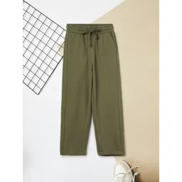 max Boys Solid Regular Fit Mid-Rise Cotton Trousers image 1