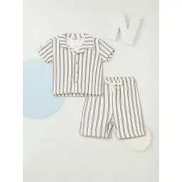 max Boys Striped Pure Cotton Shirt With Shorts-picture-32
