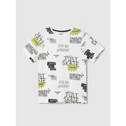 max Boys Typography Printed V-Neck Pure Cotton T-shirt-picture-42