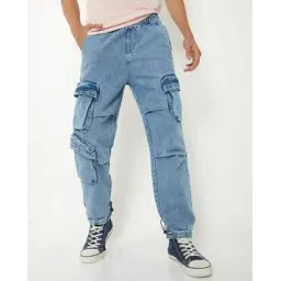 max Boys Washed Cargo Parachute Jeans-picture-21