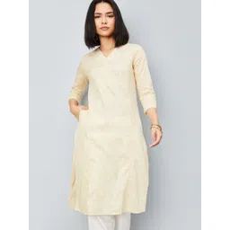 max Ethnic Motifs Embroidered V-Neck Straight Kurta-picture-28