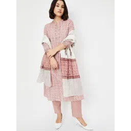 max Floral Printed Mandarin Collar A-Line Kurta with Trousers & Dupatta-picture-18