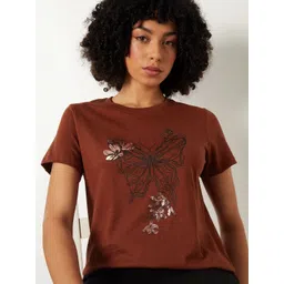 max Floral Printed Round Neck Pure Cotton Regular Fit T-shirt-picture-28