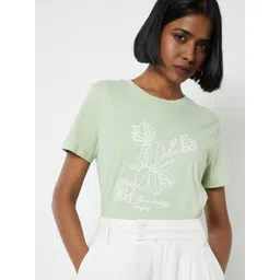 max Floral Printed Round Neck Pure Cotton T-shirt-picture-11