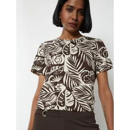 max Floral Printed Round Neck Pure Cotton T-shirt-picture-29