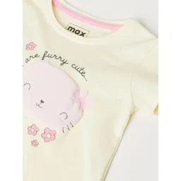 max Girls 3 Conversational Printed Round Neck Pure cotton T-shirts image 2