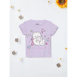 max Girls Conversational Printed Pure Cotton T-Shirt-picture-29