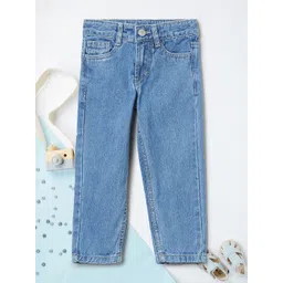 max Girls Cotton Regular Fit Mid-Rise Low Distress Jeans-picture-17