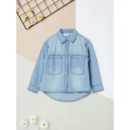 max Girls Faded Spread Collar Pure Cotton Regular Fit Shirt-picture-23