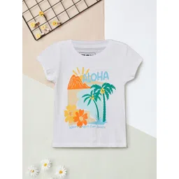 max Girls Floral Printed Round Neck Pure Cotton T-shirt-picture-13
