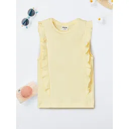 max Girls Flutter Sleeve Cotton Regular Top-picture-38