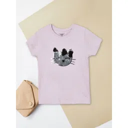 max Girls Graphic Printed Round Neck Cap Sleeves Regular Fit Pure Cotton T-Shirt-picture-43