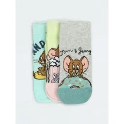 max Girls Pack Of 3 Patterned Ankle-Length Socks-picture-49