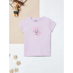 max Girls Printed Purple T-shirt-picture-41