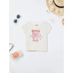 max Girls Printed V-Neck Applique T-shirt-picture-11