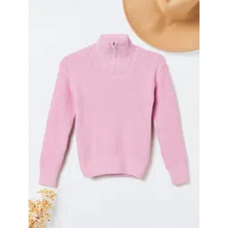 max Girls Ribbed Mock Collar Long Sleeves Pullover Sweaters-picture-42