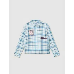 max Girls Tartan Checked Spread Collar Pure Cotton Casual Shirt-picture-42