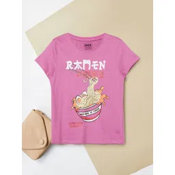 max Girls Typography Printed Applique T-shirt-picture-40