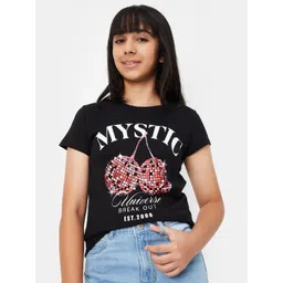 max Girls Typography Printed Extended Sleeves T-shirt-picture-42