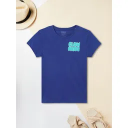 max Girls Typography Printed Pure Cotton T-shirt-picture-34