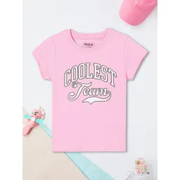 max Girls Typography Printed V-Neck T-shirt-picture-45