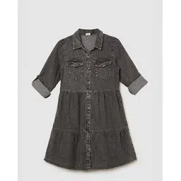 max Girls Washed Denim Shirt Dress-picture-14