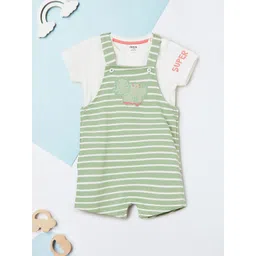 max Infant Boys Striped Dungaree With T-shirt image 1