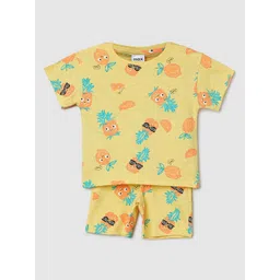 max Infants Boys Printed Pure Cotton T-shirt With Shorts-picture-26