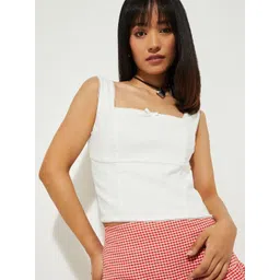 max IVORY Women Square Neck Sleeveless Regular Top-picture-41