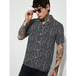 max Men Abstract Printed Cuban Collar Casual Shirt-picture-25