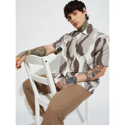 max Men Abstract Printed Spread Collar Casual Shirt-picture-42