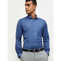 max Men Blue Regular Fit Solid Formal Shirt-picture-25