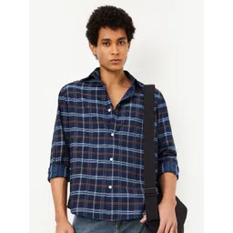 max Men Checked Spread Collar Pure Cotton Casual Shirt-picture-25