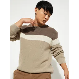 max Men Colourblocked Round Neck Cotton Cardigan-picture-35