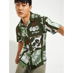 max Men Conversational Printed Cuban Collar Casual Shirt-picture-19