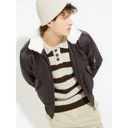 max Men Geometric Polyester Padded Jacket image 1