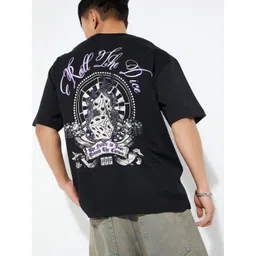 max Men Graphic Printed Round Neck Cotton Oversized T-shirt-image-35