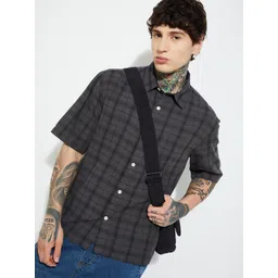 max Men Relaxed Fit Tartan Checked Spread Collar Pure Cotton Casual Shirt-image-41