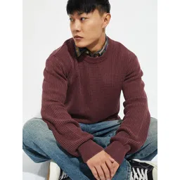 max Men Ribbed Mock Collar Long Sleeves Pullover image 5