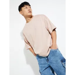 max Men Solid Round Neck Cotton Oversized T-shirt-picture-15
