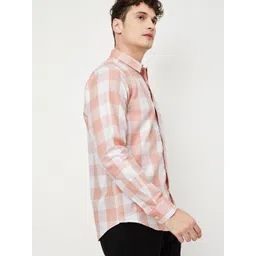 max Men Spread Collar Buffalo Checked Cotton Casual Shirt image 4