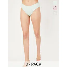 max Pack Of 3 Assorted Seamless Pure Cotton Hipster Briefs-picture-28