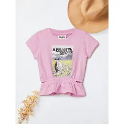 max Print Cotton Cinched Waist Top-picture-33