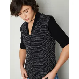 max Self Design Women Waistcoat-picture-25