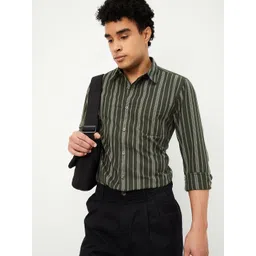 max Striped Spread Collar Cotton Shirt-picture-14