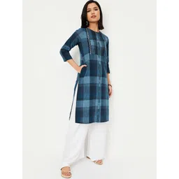 max Women Checked Thread Work Kurta-picture-31
